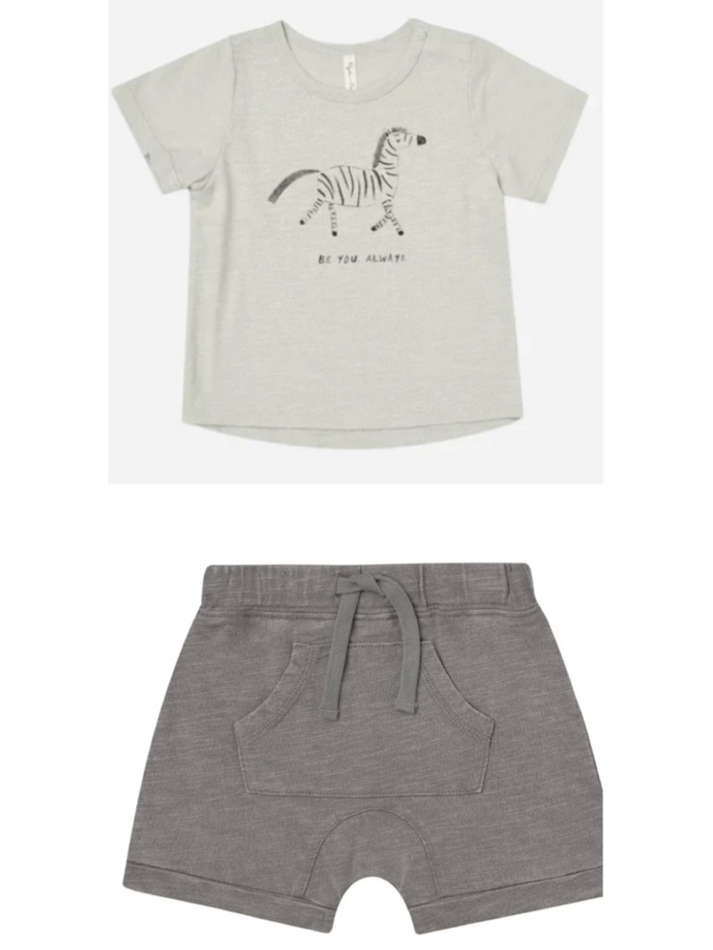 Rylee + Cru Be You Always Tee and Front Pouch Shorts 6-12 months 100% cotton